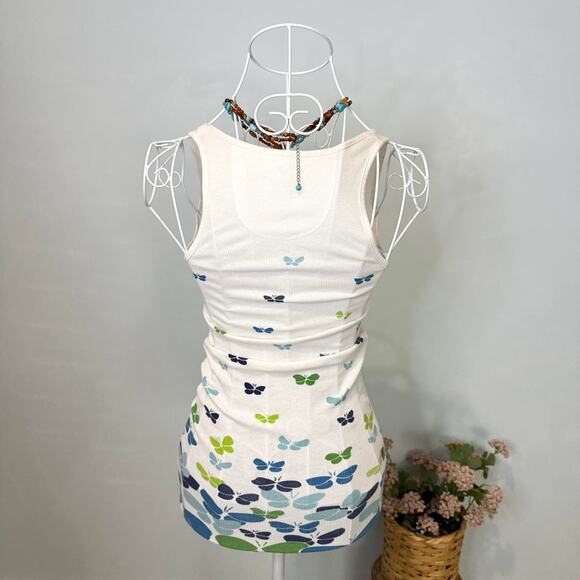 Cute Y2K vintage American Eagle white butterfly tank top - Picture 5 of 8